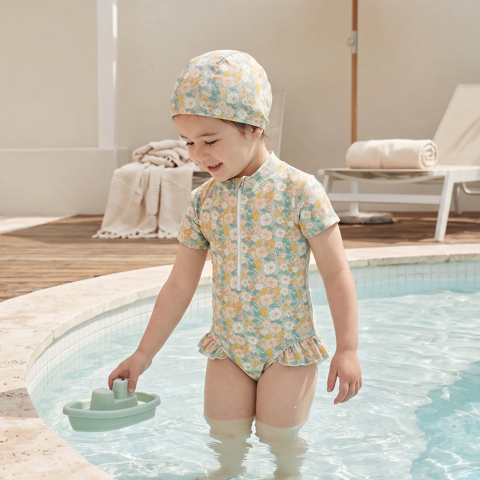 Little Manta Bloom Girls Swimsuit