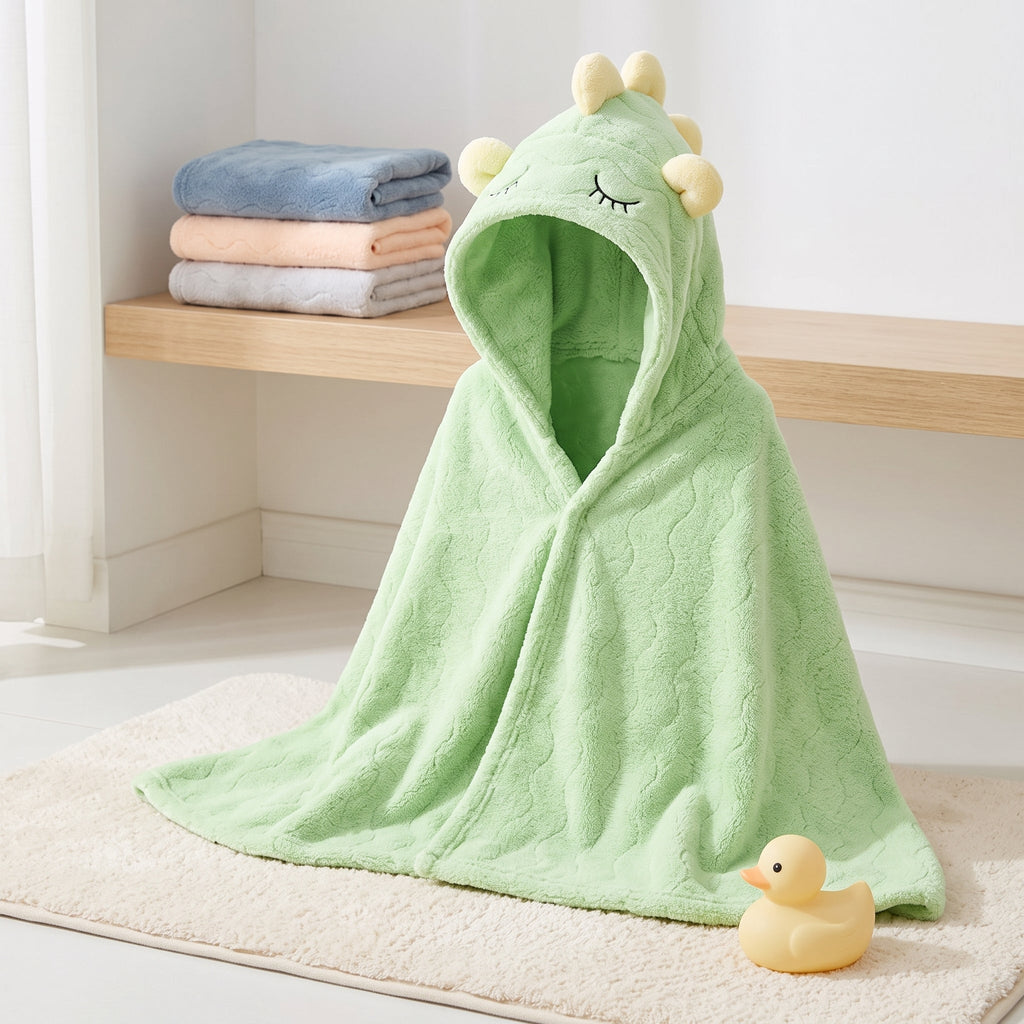 Little Manta Baby Kids Hooded Bathrobe