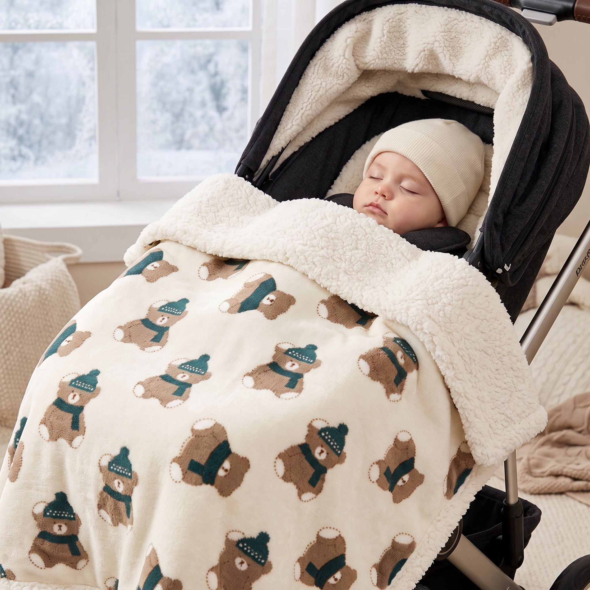 Little Manta Flannel Baby Stroller Blanket