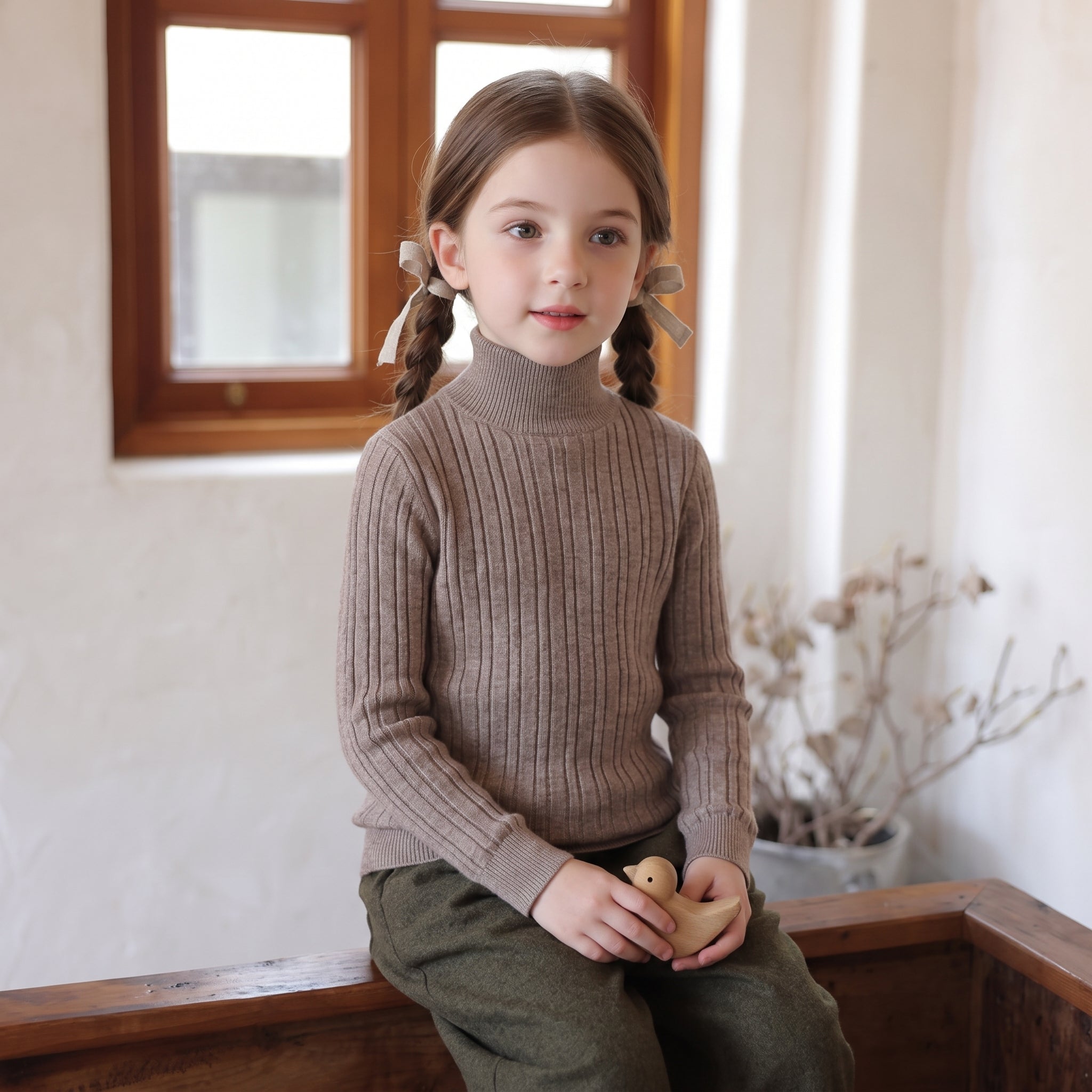 Little Manta Knit Turtleneck Sweater