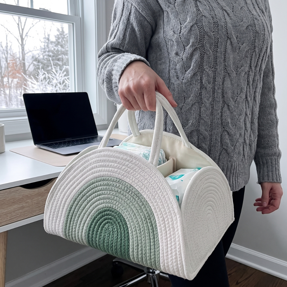Fazo Store Woven Baby Diaper Caddy