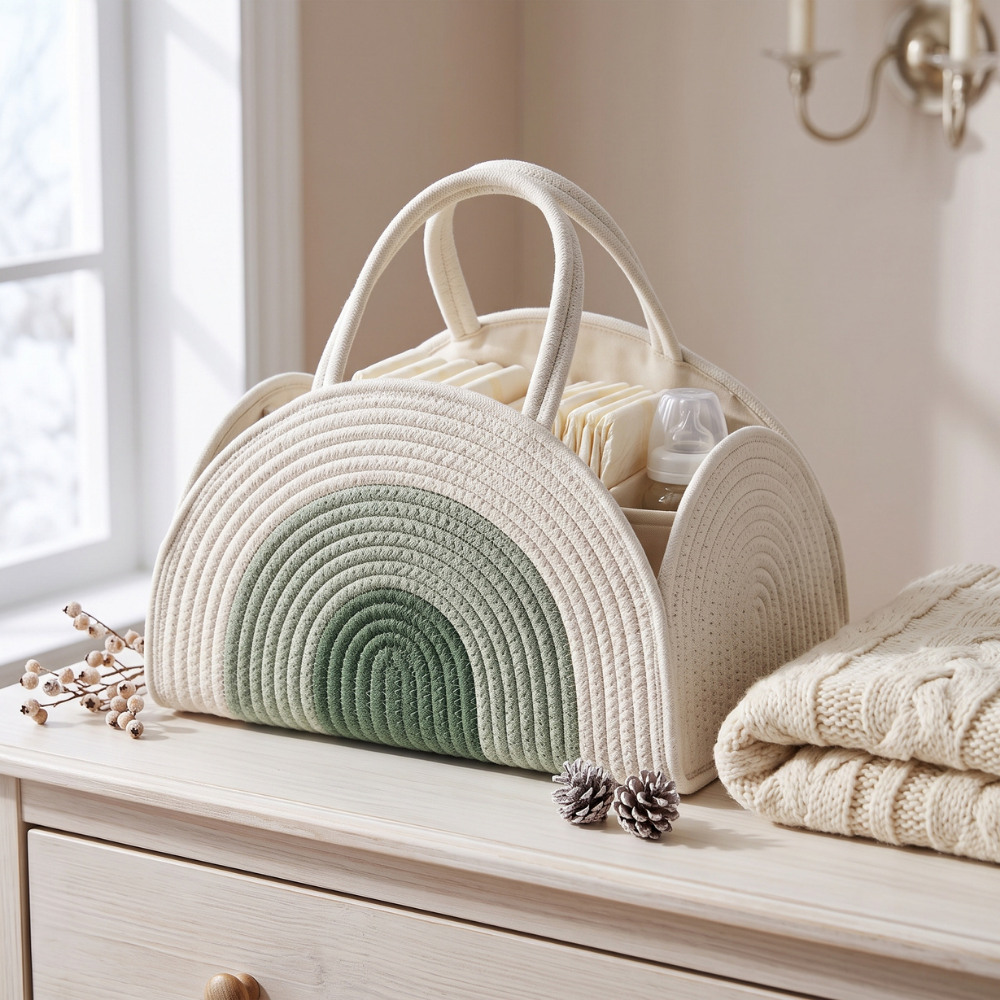 Fazo Store Woven Baby Diaper Caddy
