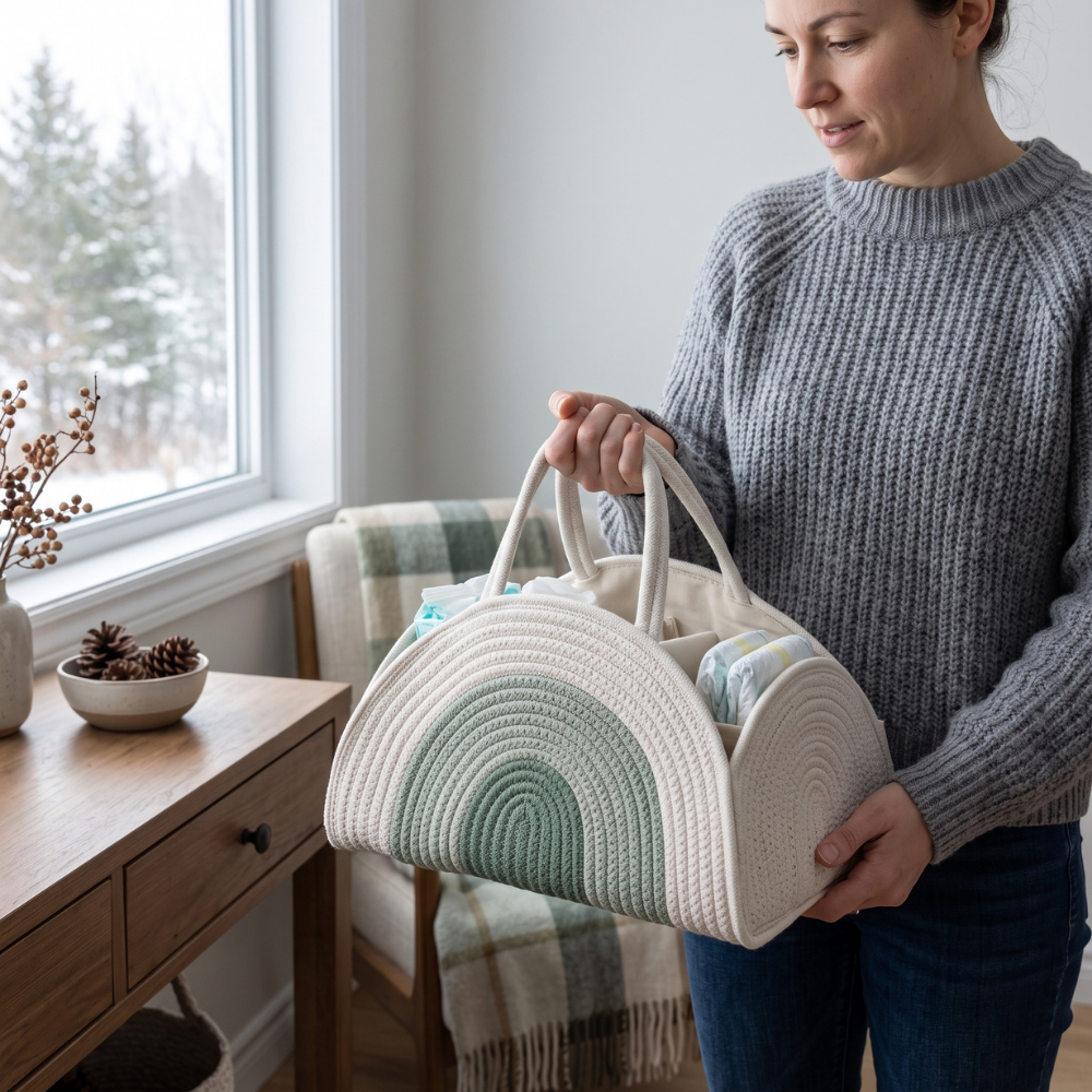 Fazo Store Woven Baby Diaper Caddy