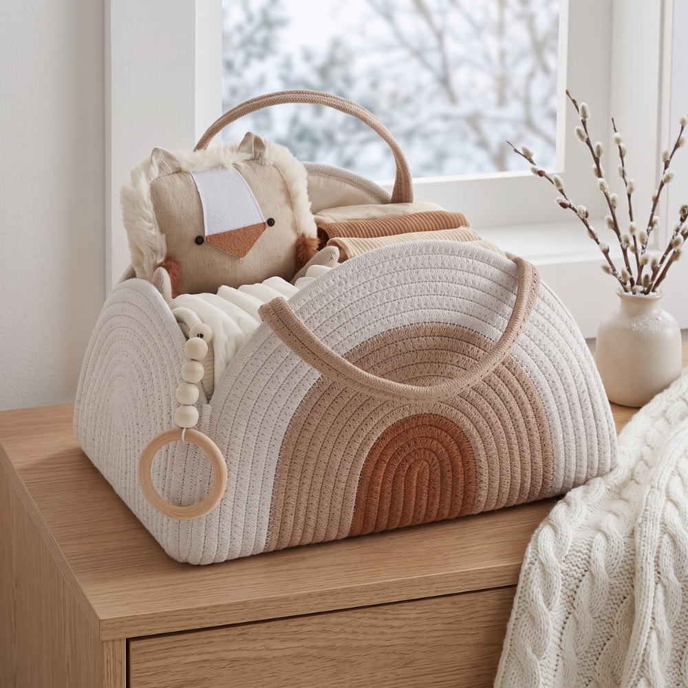 Fazo Store Woven Baby Diaper Caddy