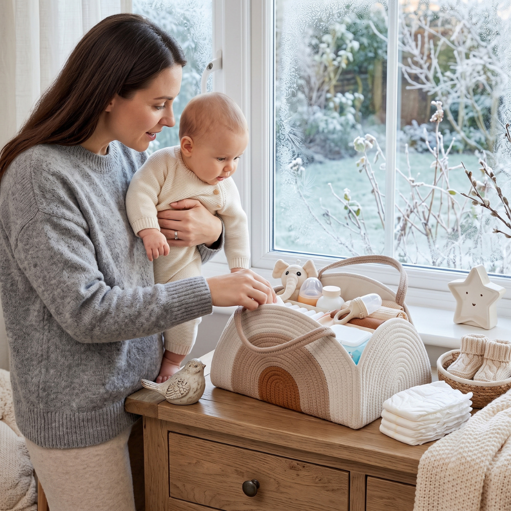 Fazo Store Woven Baby Diaper Caddy