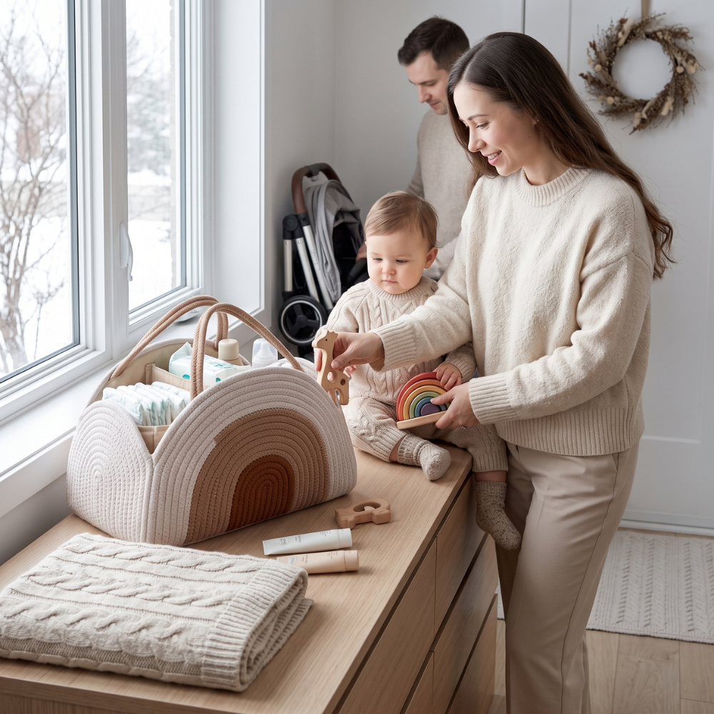 Fazo Store Woven Baby Diaper Caddy