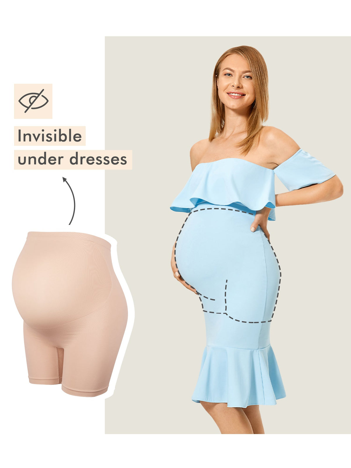High Waist Shapewear Maternity Shorts - Seamless