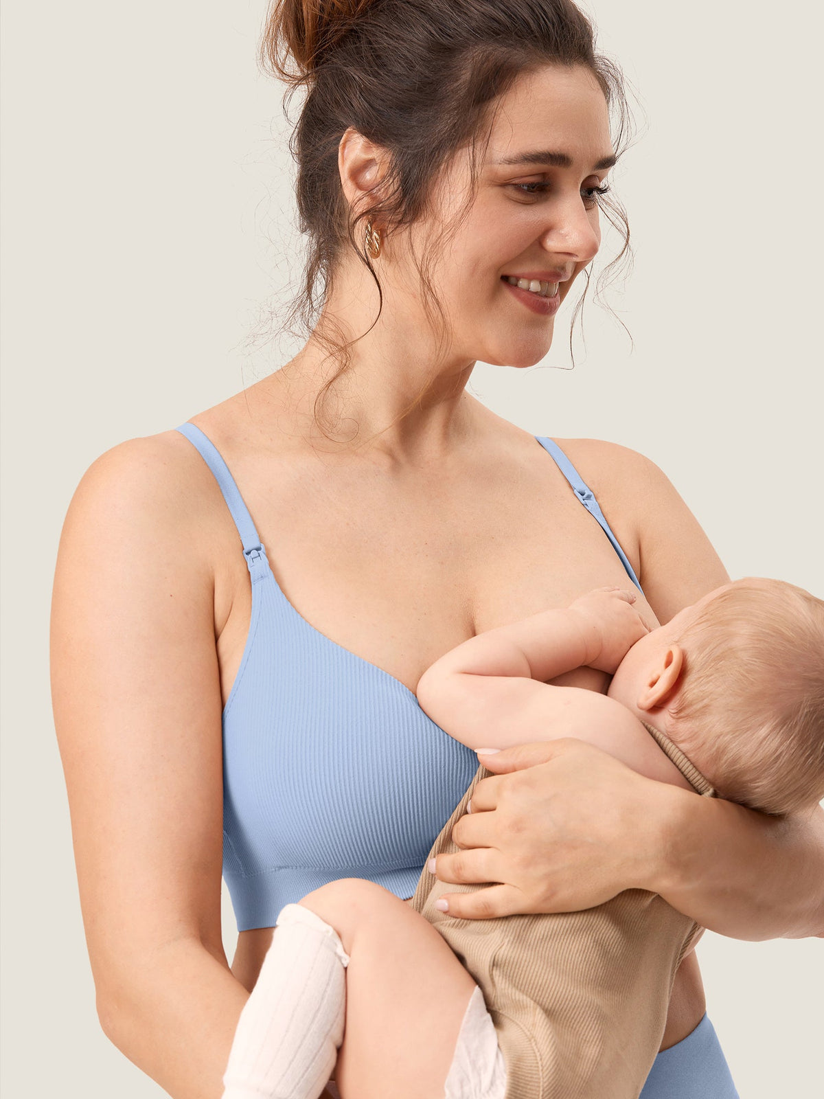 Fazo Store geribde voedingsbralette met ronde hals en verwisselbare bandjes