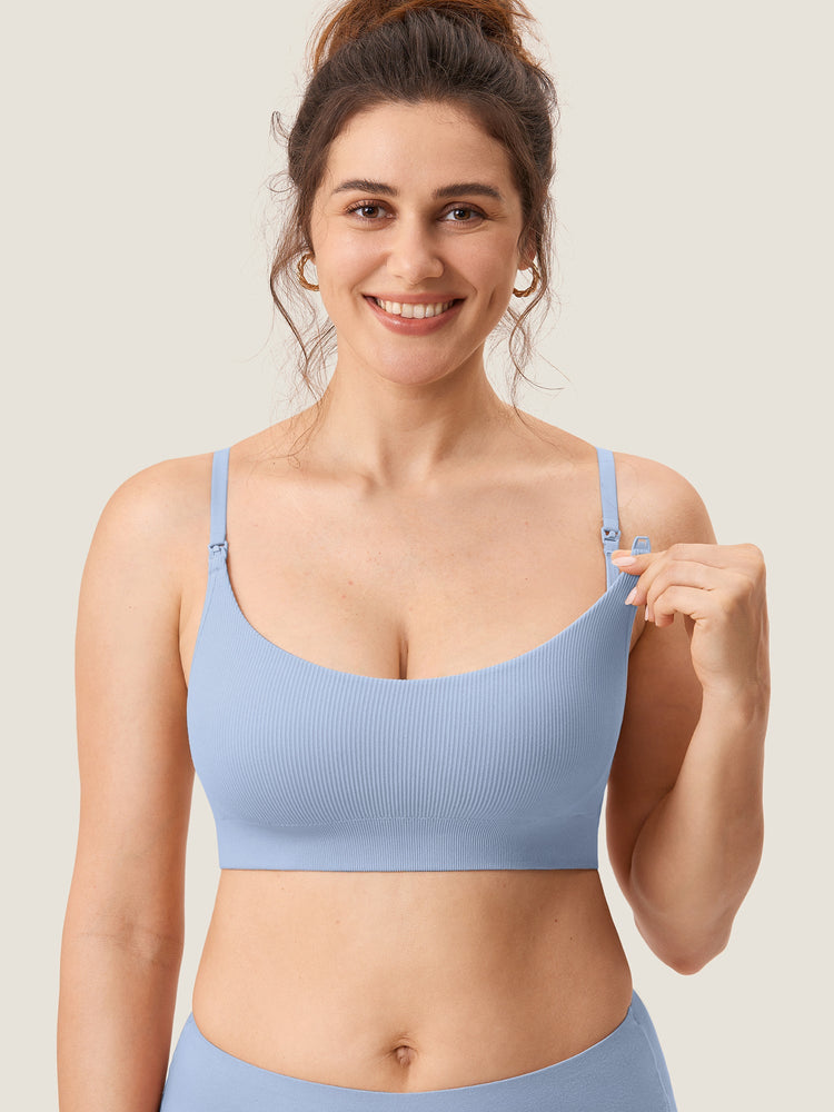 Fazo Store geribde voedingsbralette met ronde hals en verwisselbare bandjes