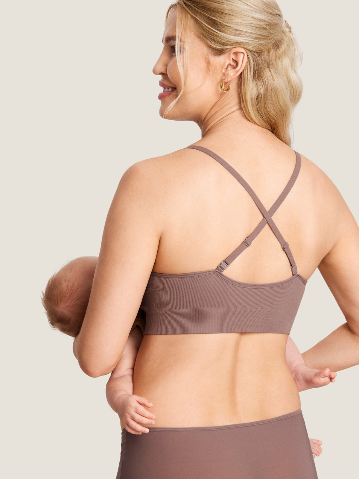 Fazo Store geribde voedingsbralette met ronde hals en verwisselbare bandjes