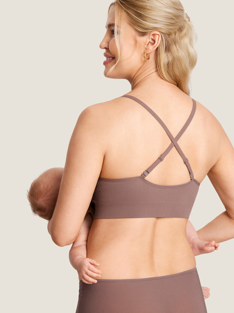 Fazo Store geribde voedingsbralette met ronde hals en verwisselbare bandjes
