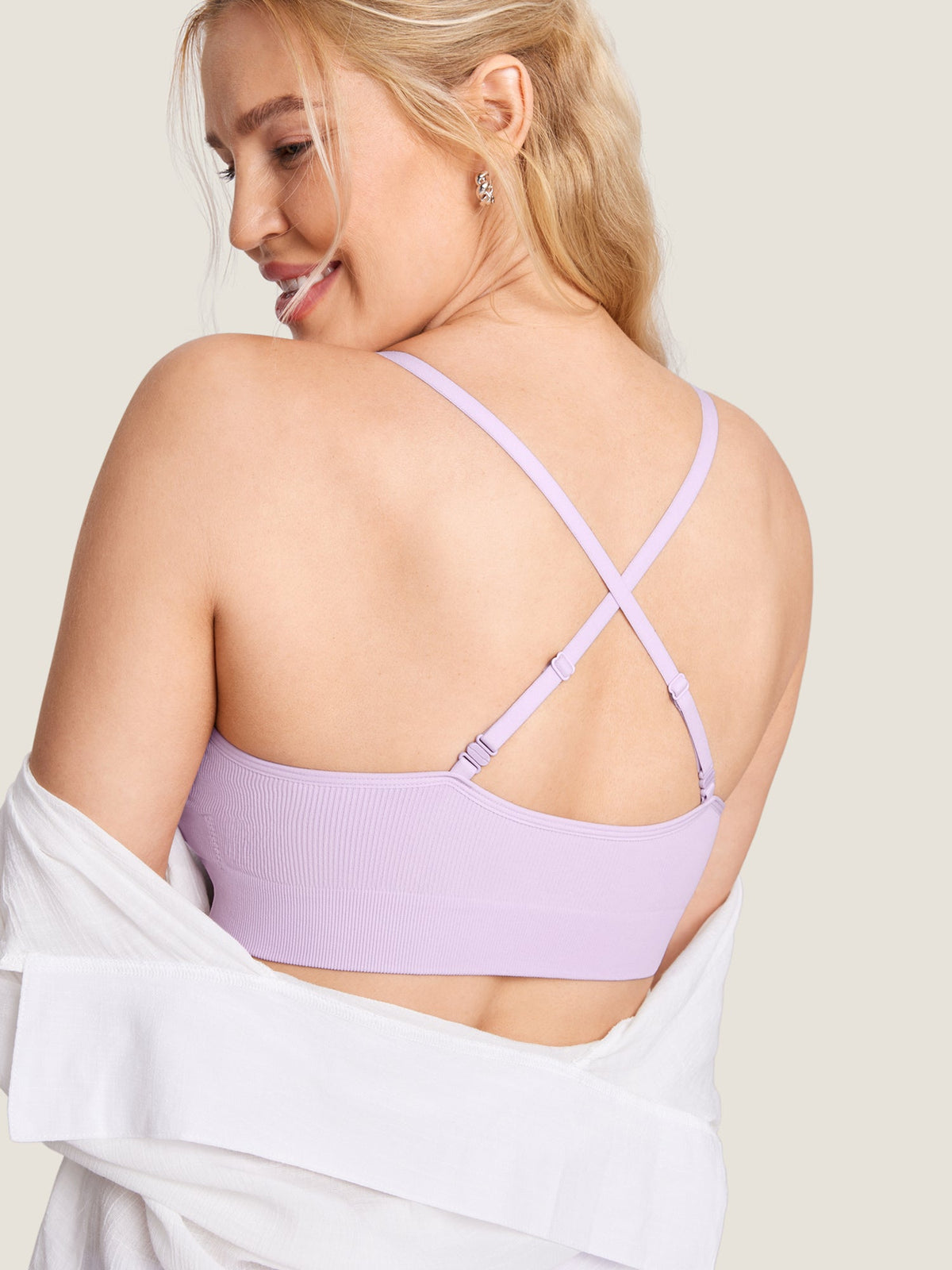 Fazo Store geribde voedingsbralette met ronde hals en verwisselbare bandjes
