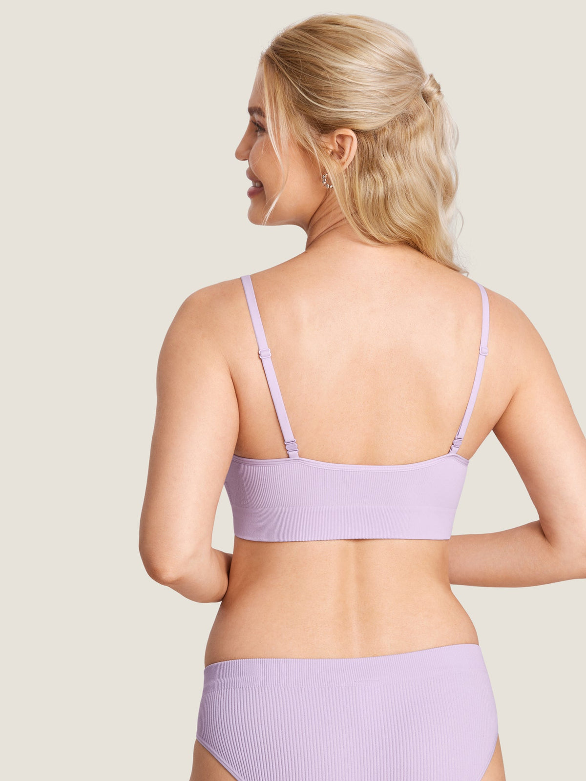 Fazo Store geribde voedingsbralette met ronde hals en verwisselbare bandjes