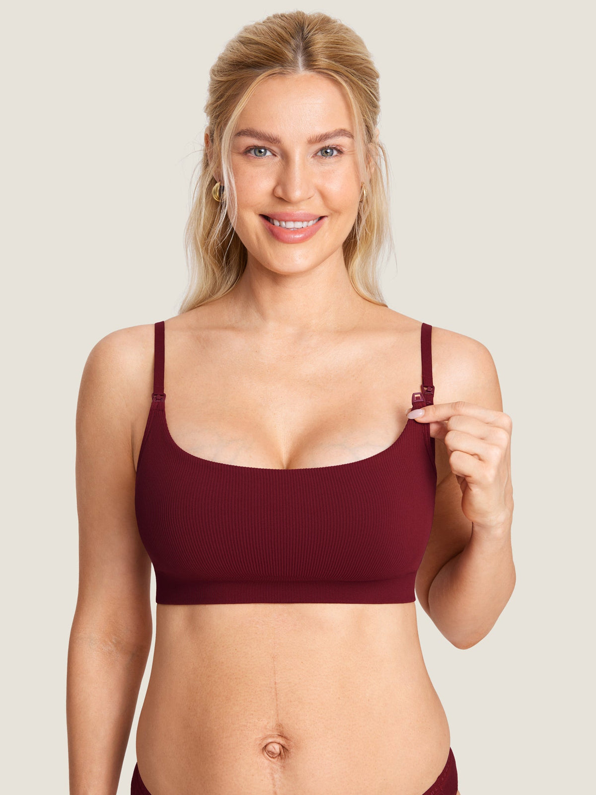 Fazo Store geribde voedingsbralette met ronde hals en verwisselbare bandjes