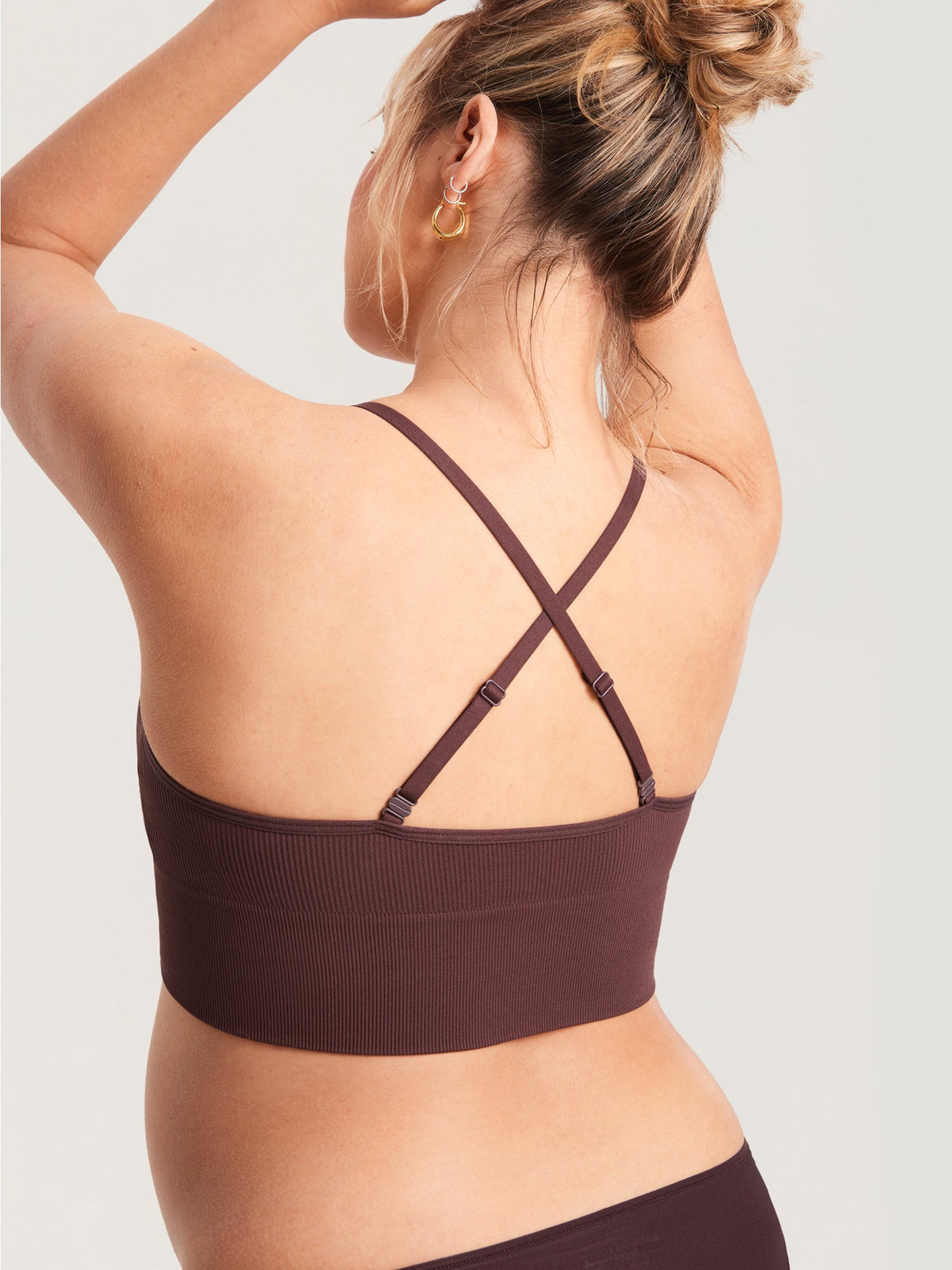 Fazo Store geribde voedingsbralette met V-hals en brede onderband