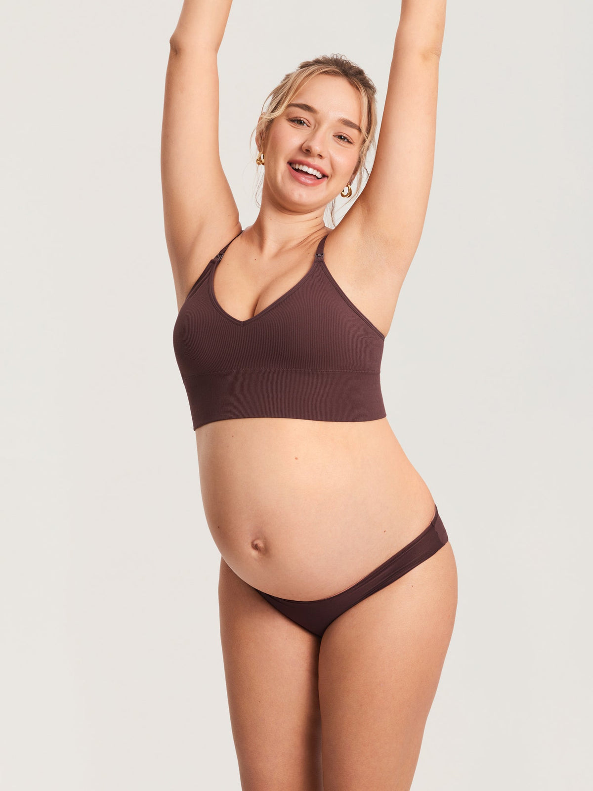 Fazo Store geribde voedingsbralette met V-hals en brede onderband