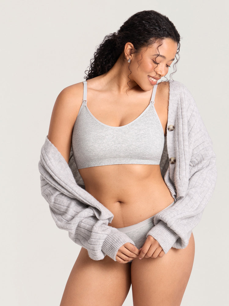 Ribbed Cotton Nursing Bralette