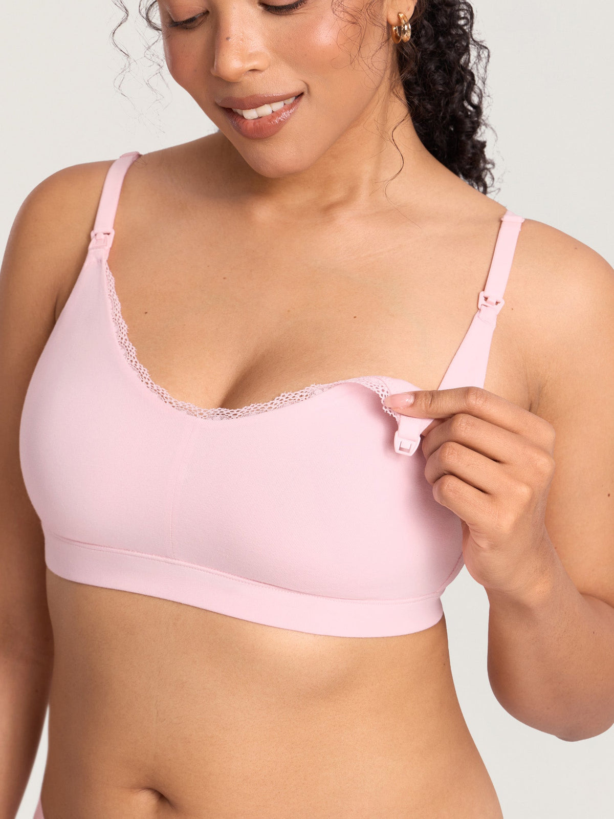 Cotton Lace Trim Nursing Bralette