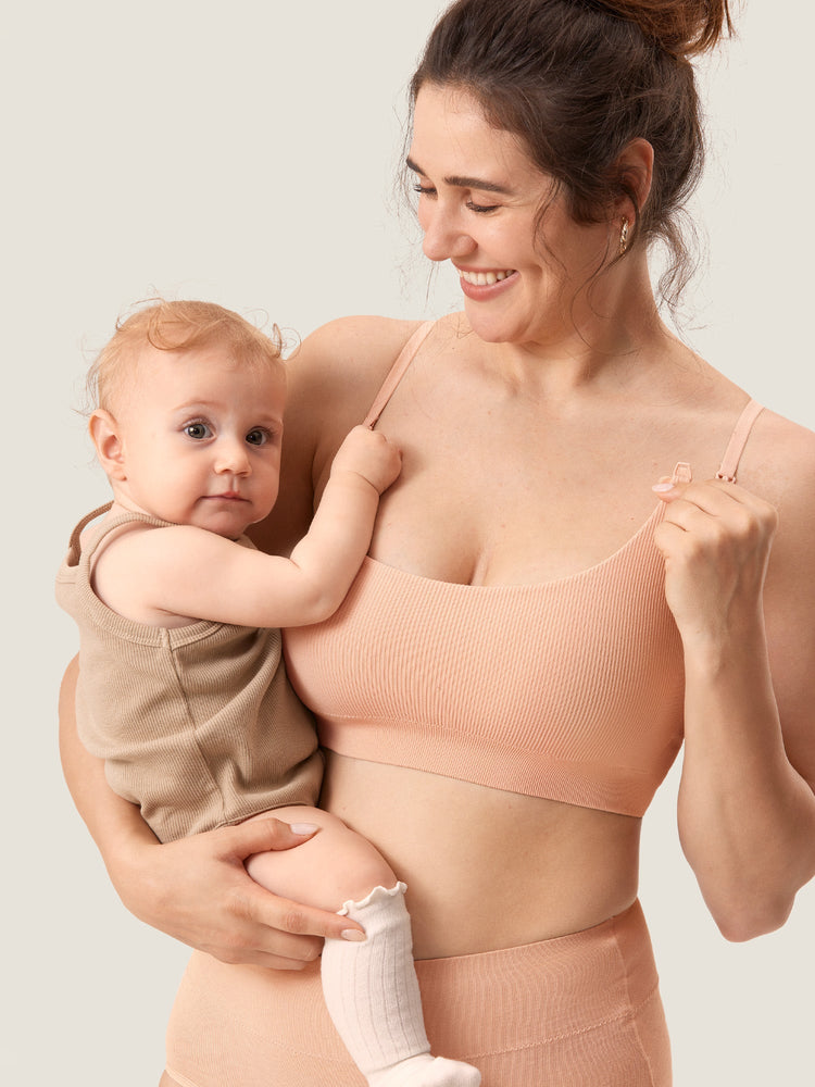 Fazo Store geribde voedingsbralette met ronde hals en verwisselbare bandjes