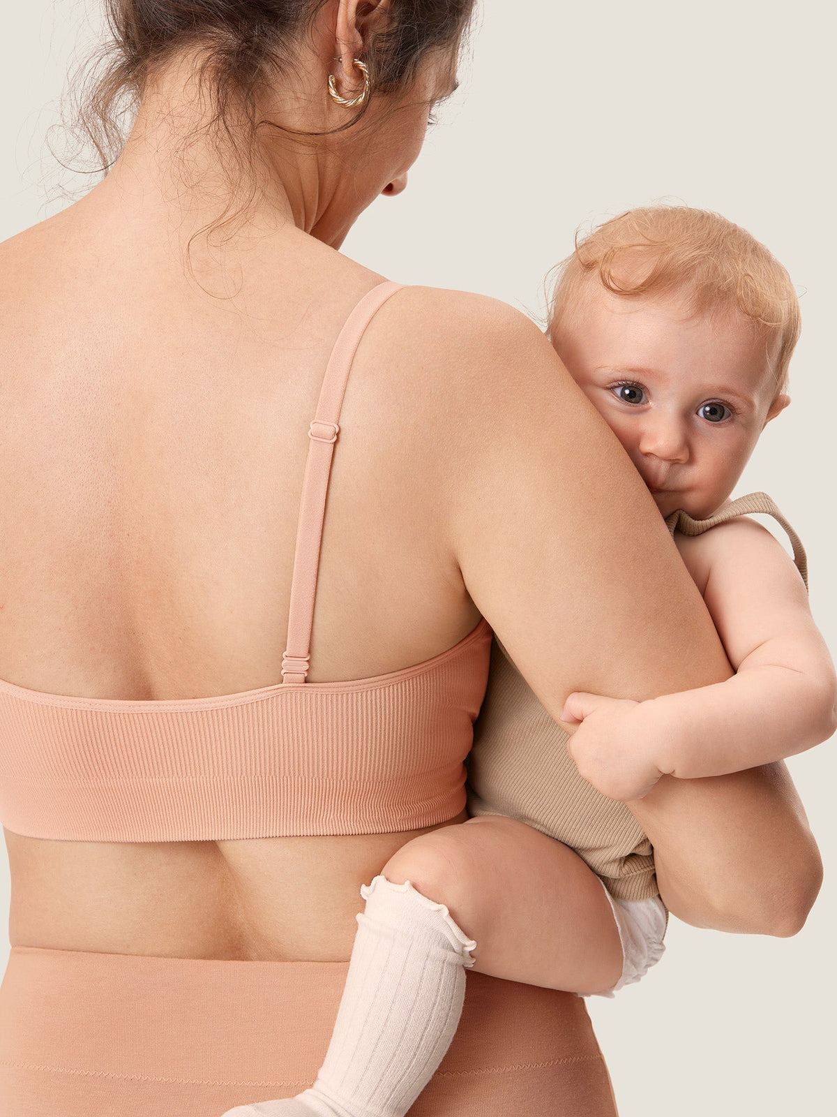 Fazo Store geribde voedingsbralette met ronde hals en verwisselbare bandjes