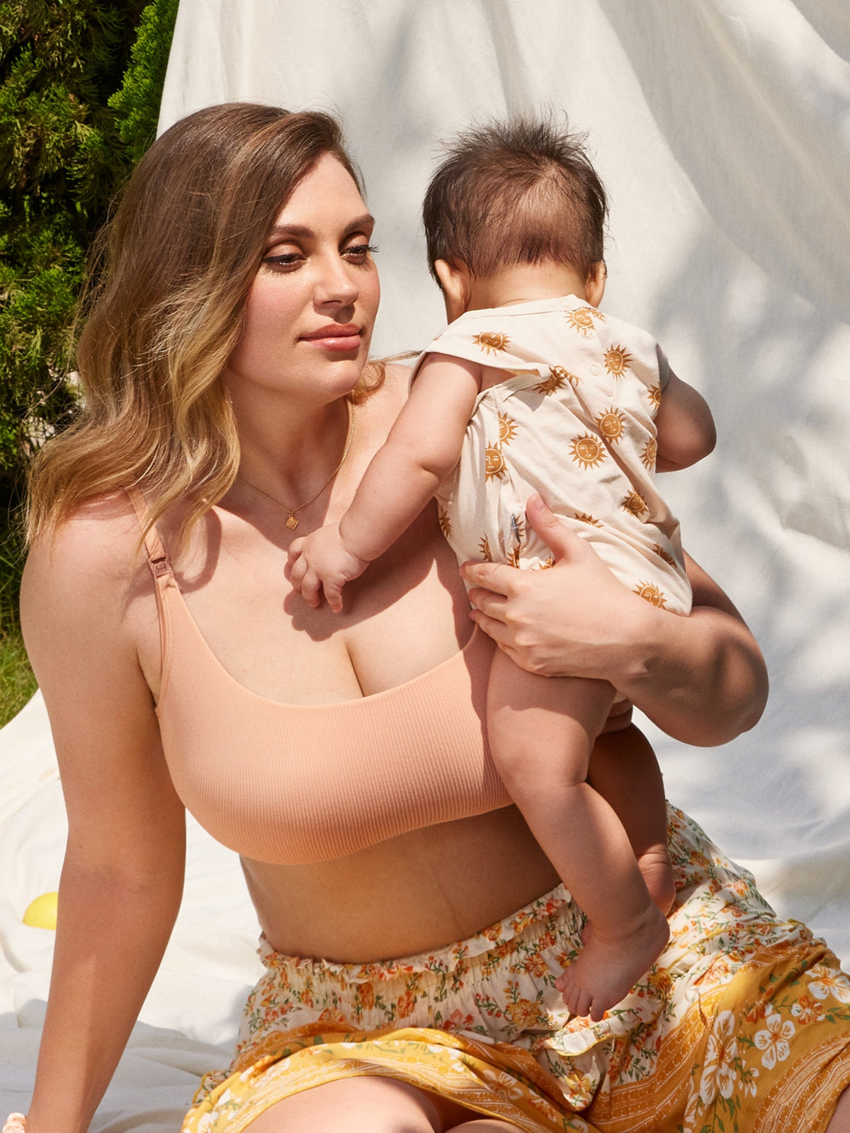 Fazo Store geribde voedingsbralette met ronde hals en verwisselbare bandjes