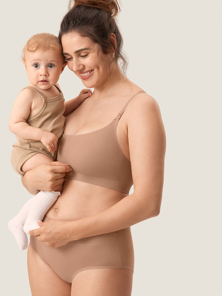 Fazo Store geribde voedingsbralette met ronde hals en verwisselbare bandjes