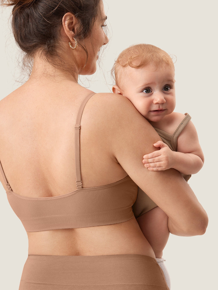 Fazo Store geribde voedingsbralette met ronde hals en verwisselbare bandjes