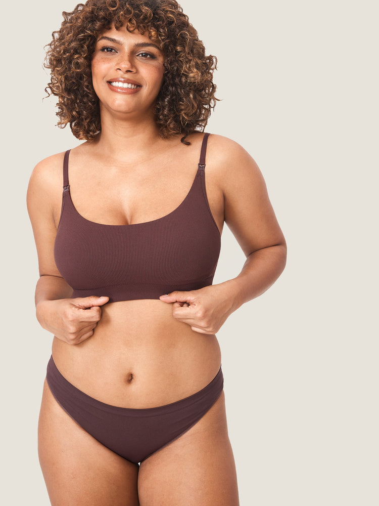 Fazo Store geribde voedingsbralette met ronde hals en verwisselbare bandjes