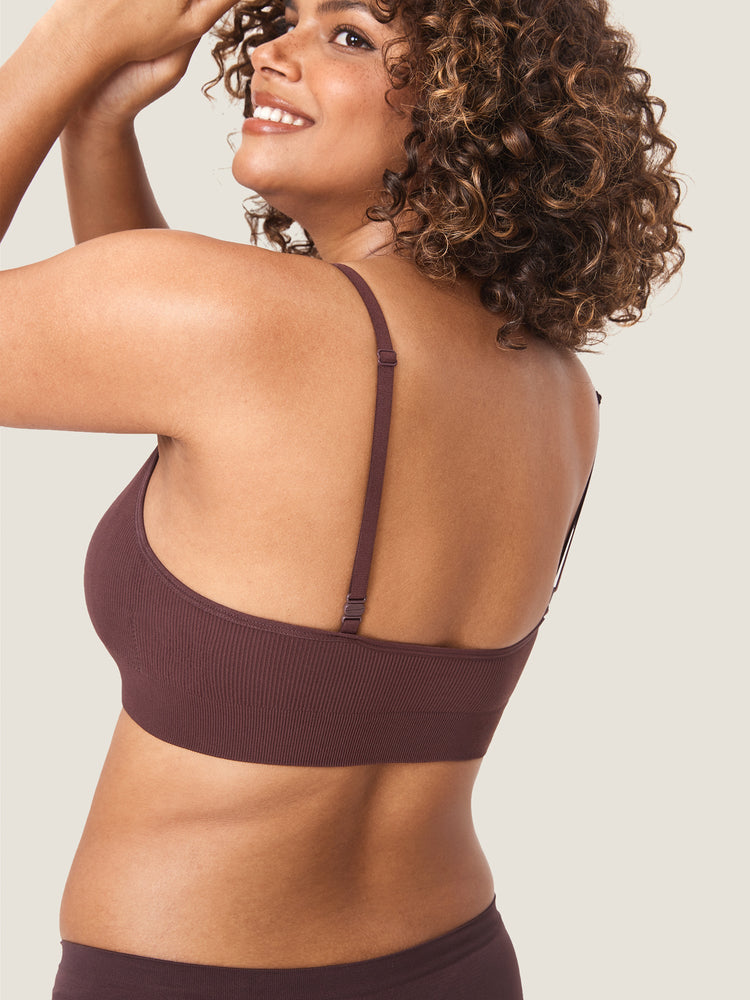 Fazo Store geribde voedingsbralette met ronde hals en verwisselbare bandjes