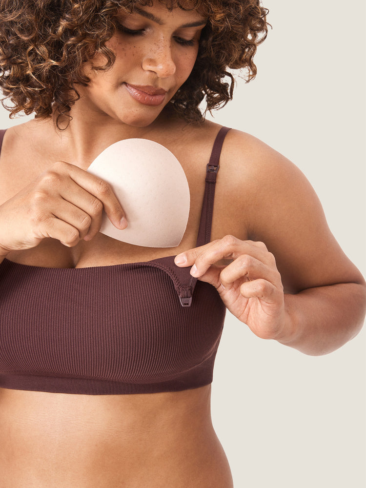 Fazo Store geribde voedingsbralette met ronde hals en verwisselbare bandjes