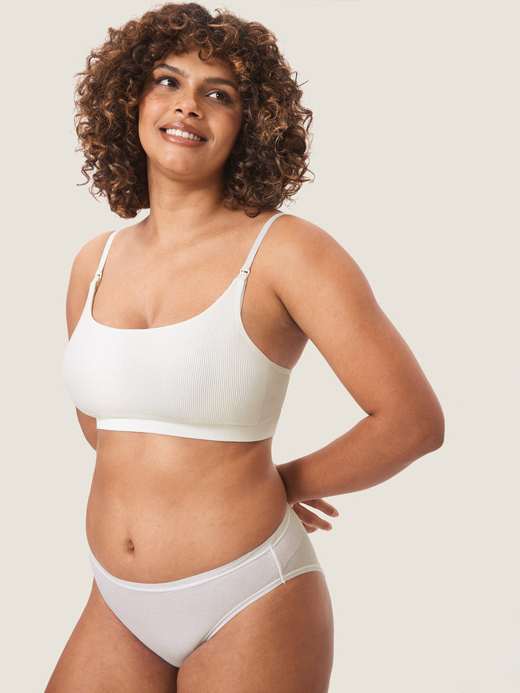 Fazo Store geribde voedingsbralette met ronde hals en verwisselbare bandjes