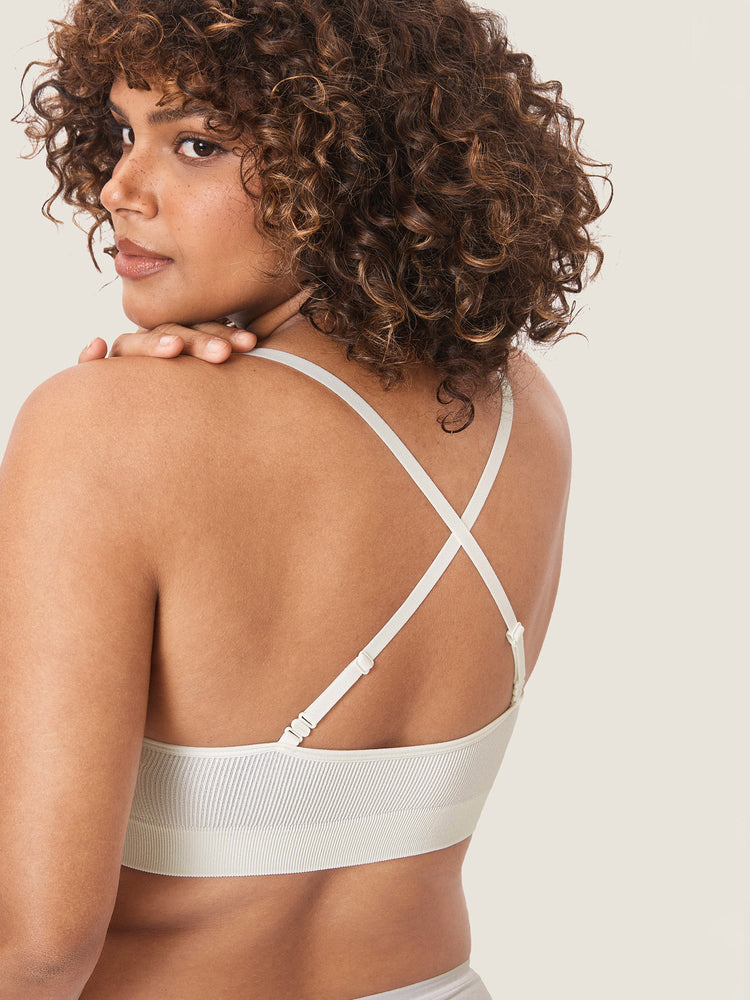 Fazo Store geribde voedingsbralette met ronde hals en verwisselbare bandjes