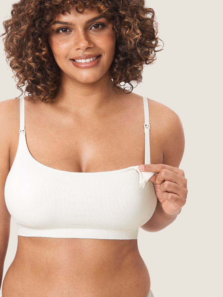 Fazo Store geribde voedingsbralette met ronde hals en verwisselbare bandjes