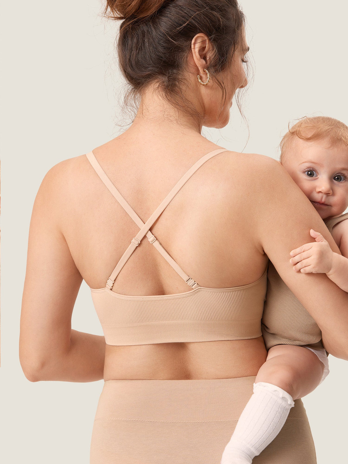 Fazo Store geribde voedingsbralette met ronde hals en verwisselbare bandjes