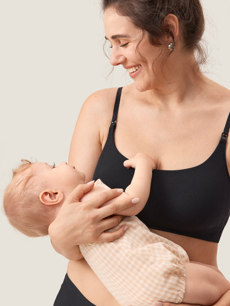 Fazo Store geribde voedingsbralette met ronde hals en verwisselbare bandjes