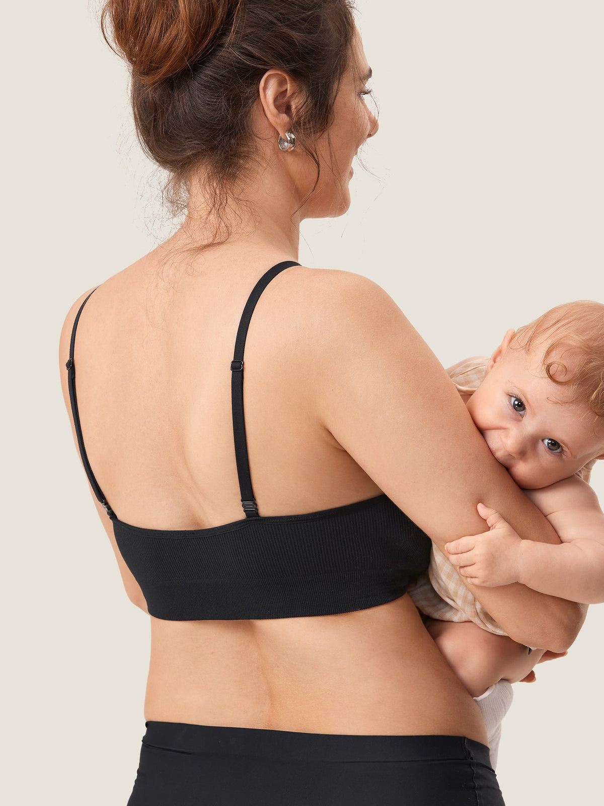 Fazo Store geribde voedingsbralette met ronde hals en verwisselbare bandjes