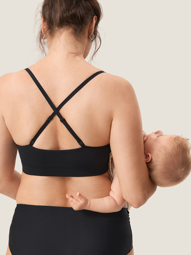 Fazo Store geribde voedingsbralette met ronde hals en verwisselbare bandjes