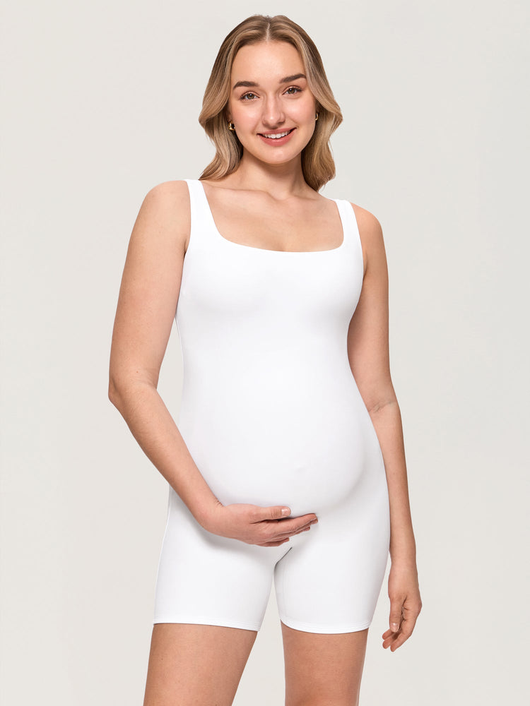 Fazo Store dubbellaagse korte zwangerschapsjumpsuit met vierkante hals