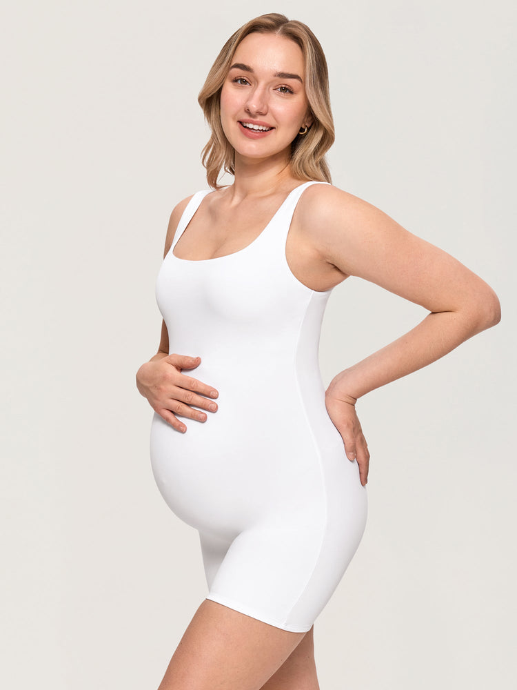 Fazo Store dubbellaagse korte zwangerschapsjumpsuit met vierkante hals