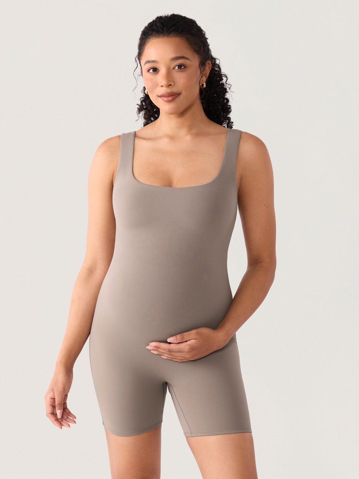 Fazo Store dubbellaagse korte zwangerschapsjumpsuit met vierkante hals