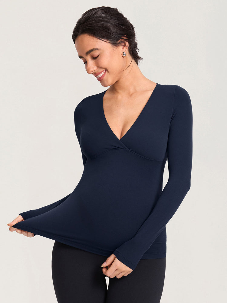 AirSoft Crossover Maternity & Nursing Top - Long Sleeves