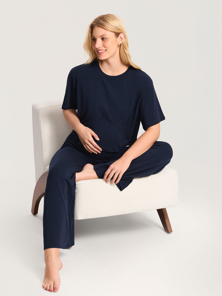 Modal Cotton Short Sleeve Loose Crop Tee