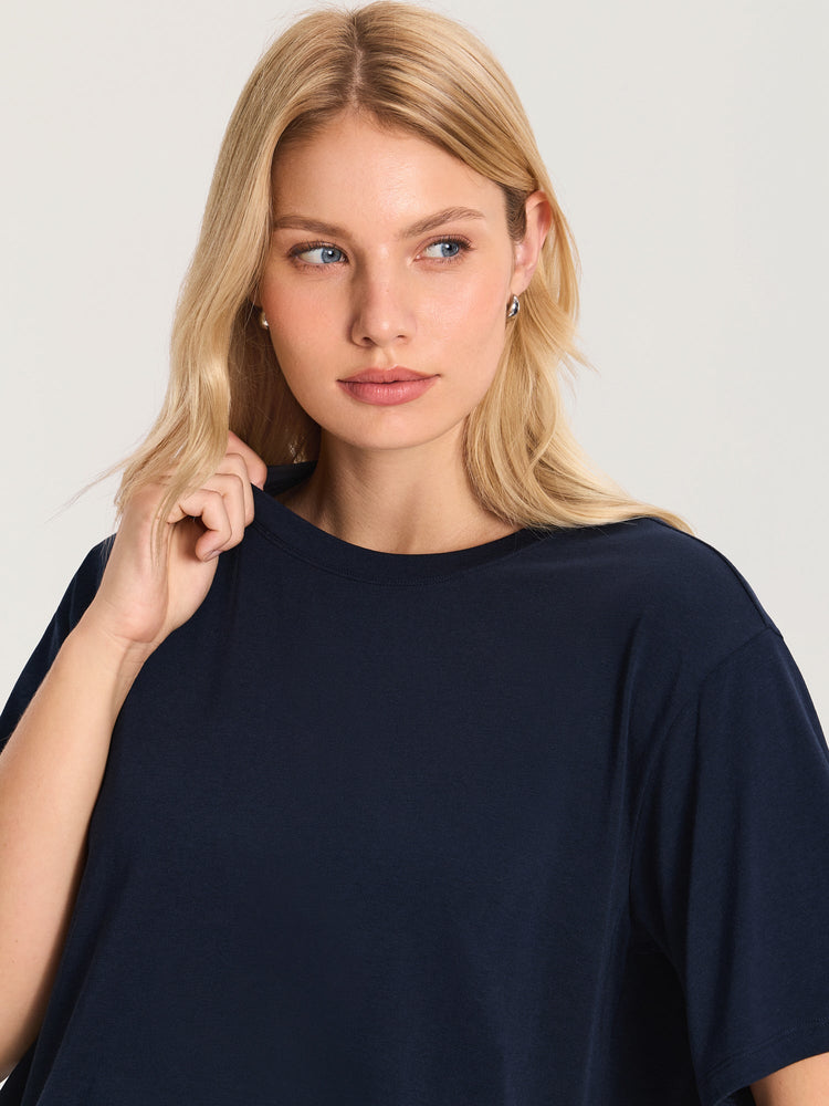 Modal Cotton Short Sleeve Loose Crop Tee