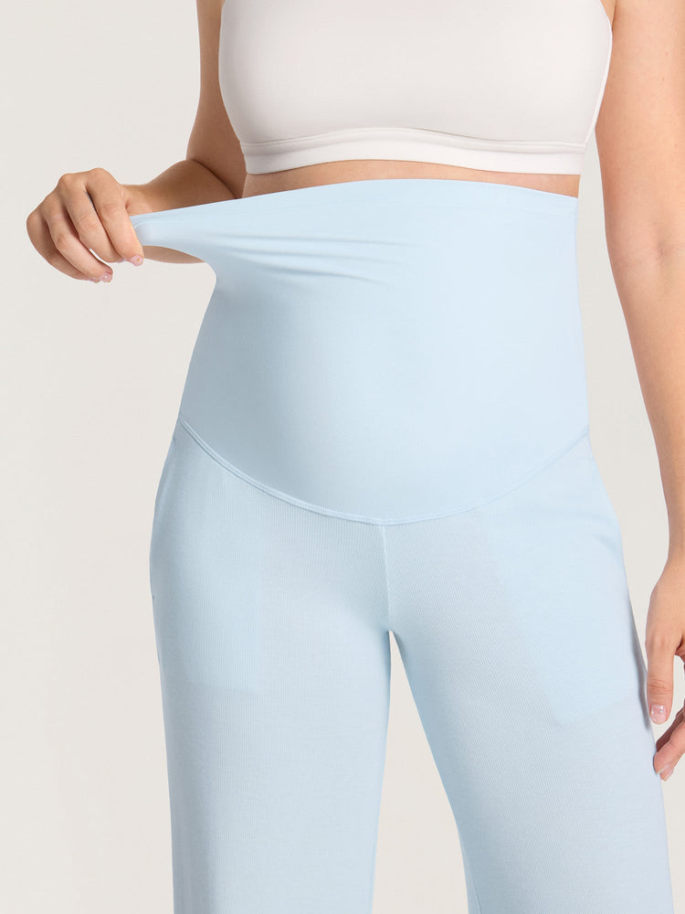 Fazo Store geribde zwangerschapsloungebroek met zakken – 76 cm
