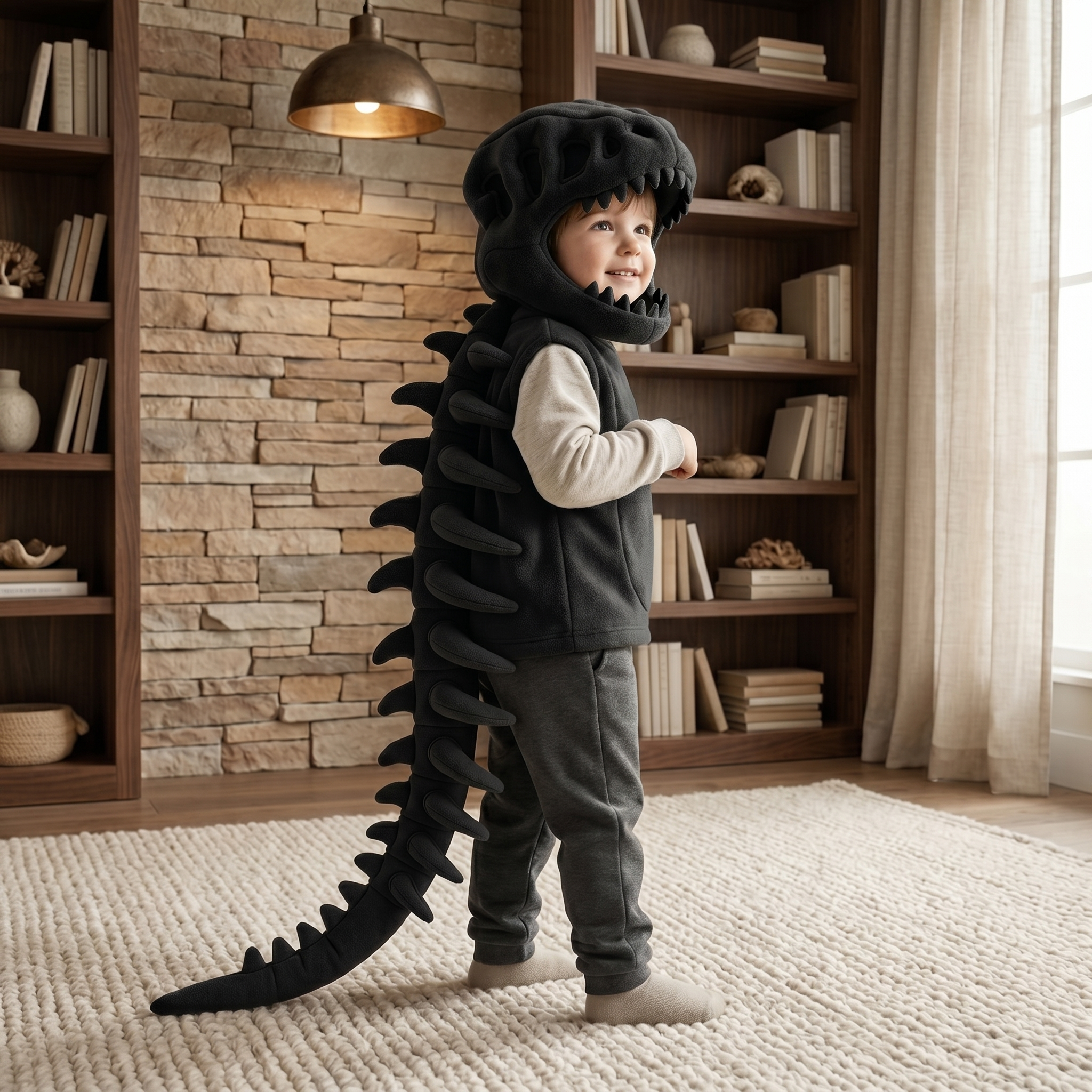 Little Manta Dino Plush Hoodie