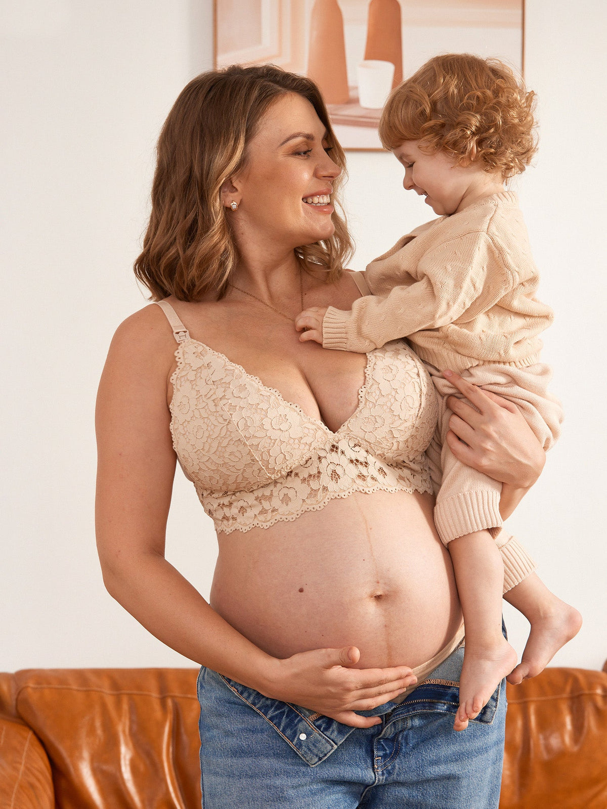 Fazo Store kanten voedingsbralette met diepe V-hals